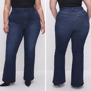 Good American Dark Blue Flare Jeans